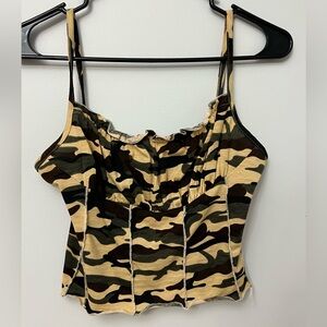 Camp Print Cami Crop Top